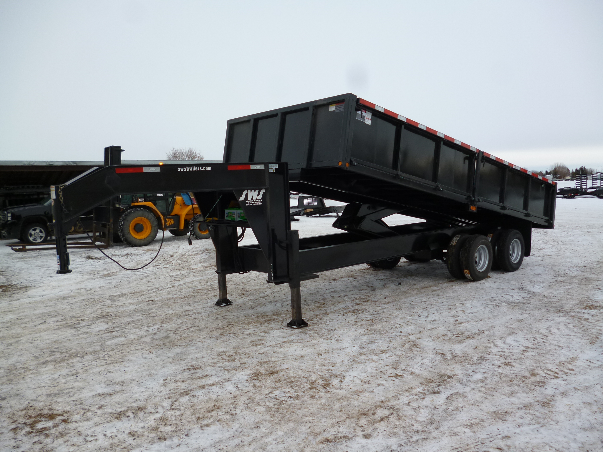 2019 7’X16′ (2)7K GOOSENECK HEAVY DUTY ELECTRIC/HYDRAULIC DUMP TRAILER