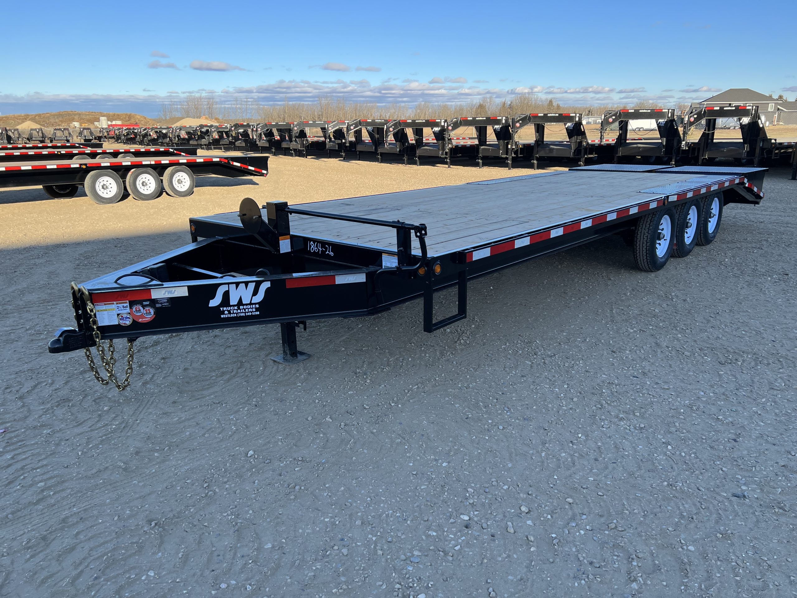 2024 8.5×26′ (3)7K DECK OVER WHEEL -CONSTRUCTION FLAT DECK -MEGA RAMPS –  SWS Trailers